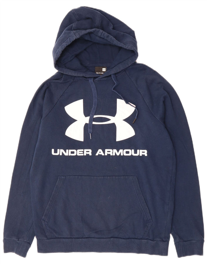 Felpa con cappuccio grafica da uomo UNDER ARMOUR piccola in cotone blu navy