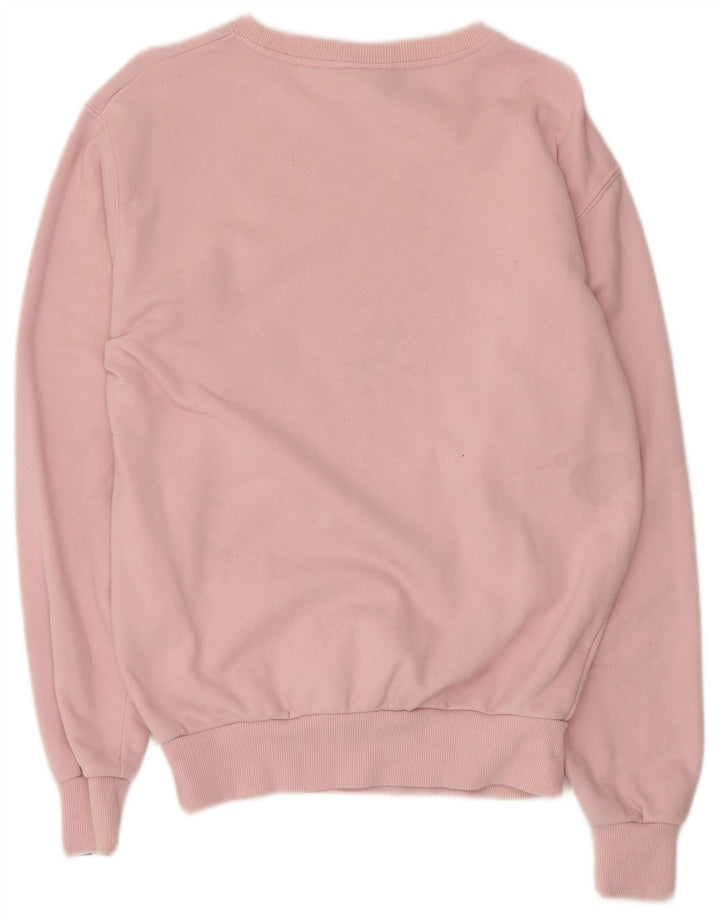 Ellesse, felpa oversize con grafica da donna, maglione, UK 8, piccolo, cotone rosa