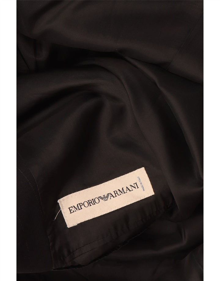 Giacca blazer da uomo a 3 bottoni Emporio Armani IT 48 gessato medio nero