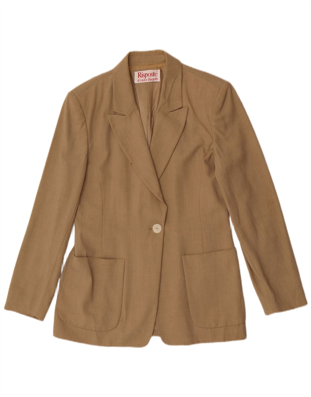 Laura Biagiotti Giacca Blazer a 1 Bottone Risposte da Donna IT 42 Beige Medio
