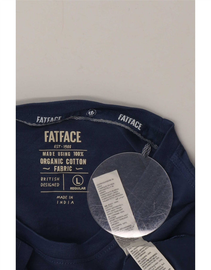 T-shirt da uomo Fat Face Top grande blu cotone