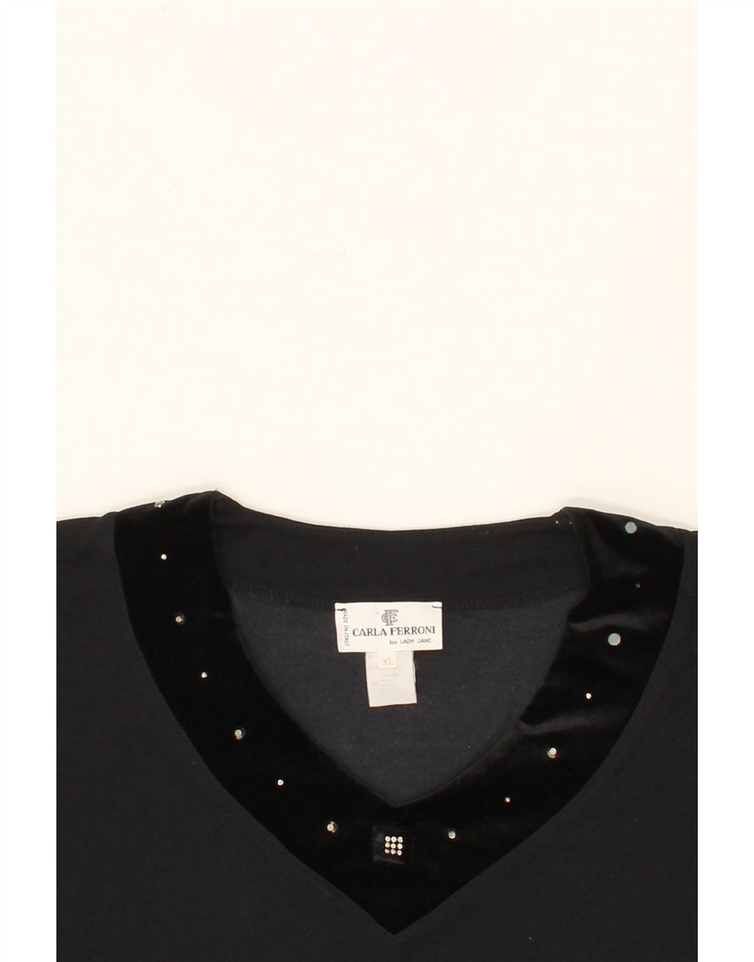 CARLA FERRONI Womens Top Long Sleeve UK 18 XL Black Vintage CARLA FERRONI and Second-Hand CARLA FERRONI from Messina Hembry 