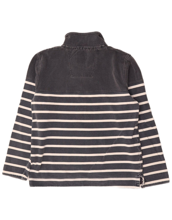 Crew Clothing Felpa da uomo con collo con zip Maglione XL Cotone a righe blu navy