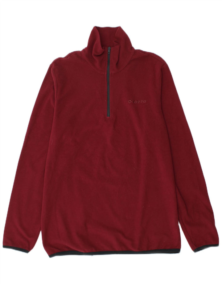 Maglione in pile da uomo Lotto con zip e collo in poliestere bordeaux medio