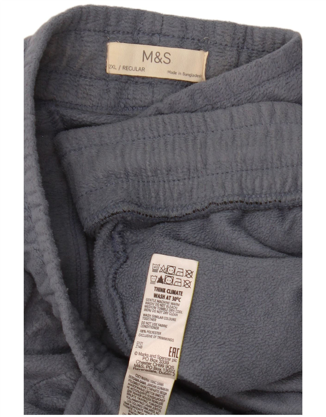 Pantaloni da tuta in pile da uomo MARKS & SPENCER 2XL poliestere blu