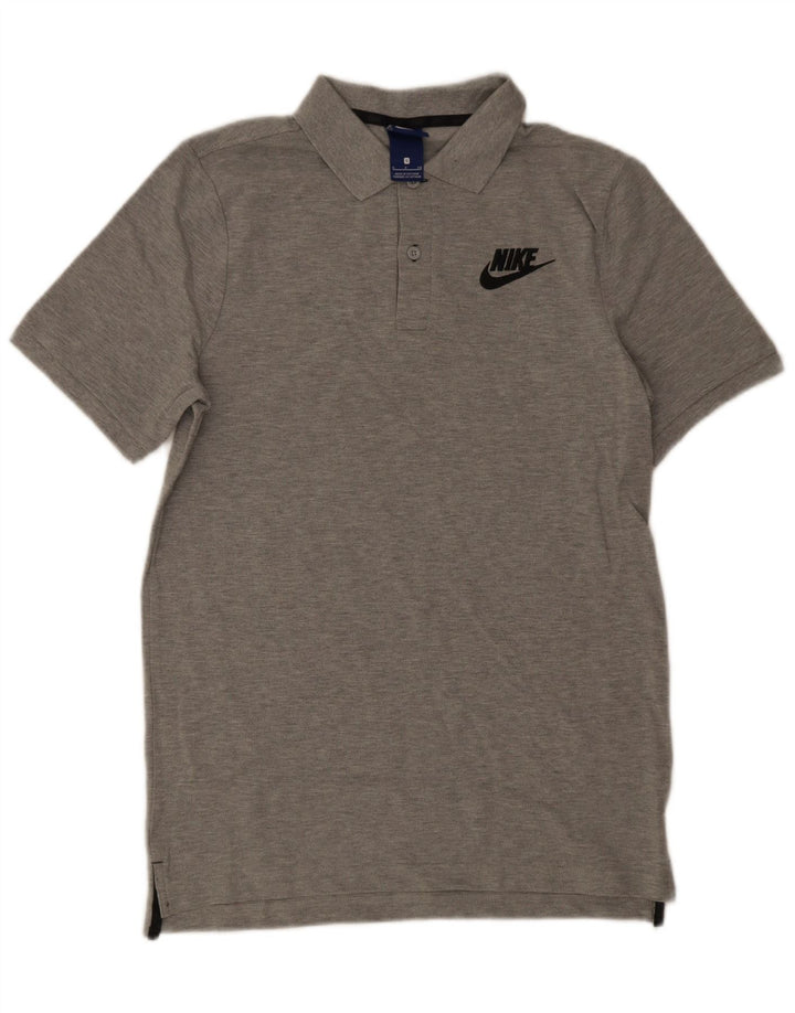 Polo Nike da uomo piccola in cotone chiazzato grigio
