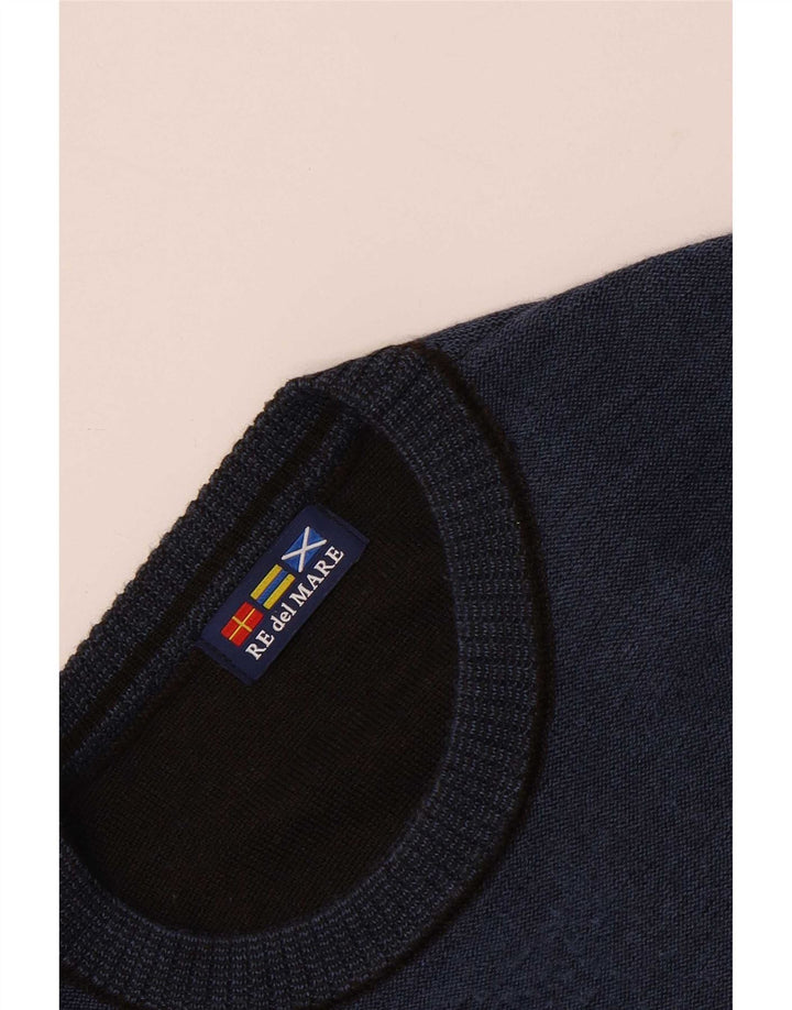 Maglione maglione girocollo da uomo Re Del Mare a righe grandi blu