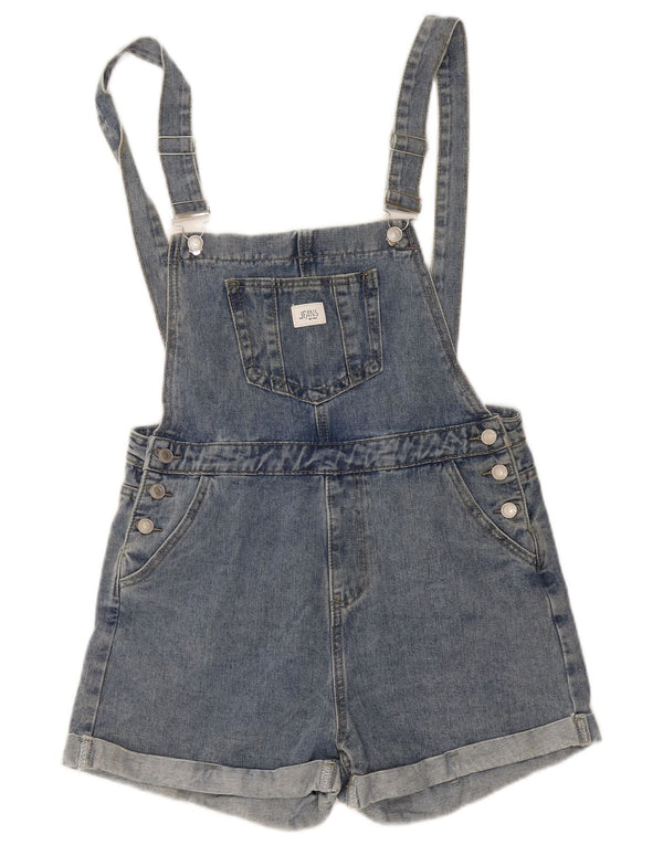 Salopette da donna vintage in denim, pantaloncini W34 grandi blu