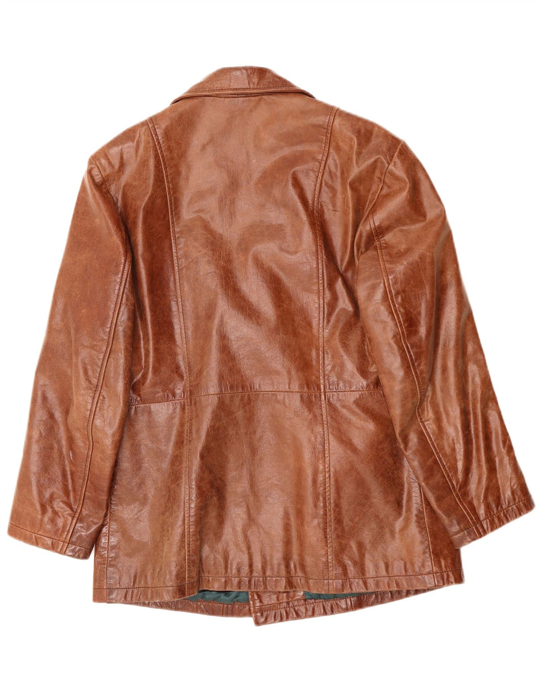 Cappotto in pelle da uomo VINTAGE UK 38 Pelle marrone medio