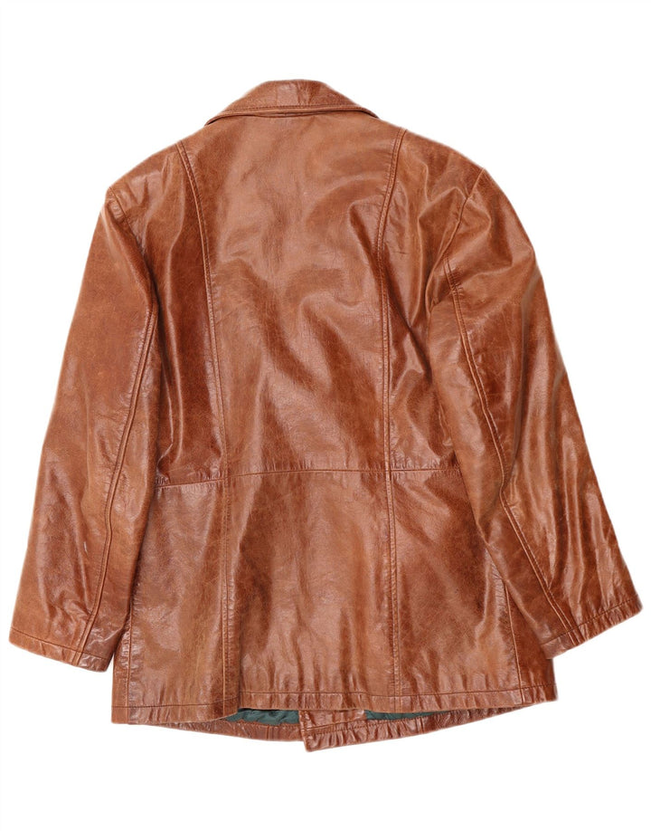 Cappotto in pelle da uomo VINTAGE UK 38 Pelle marrone medio