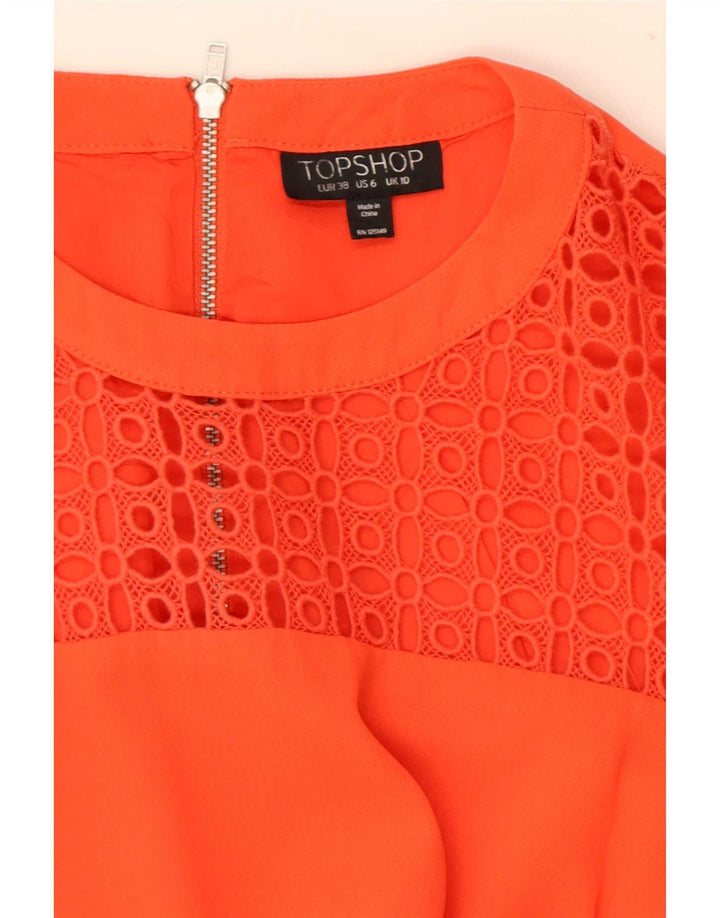 Topshop Tutina da donna a maniche corte UK 10 Small Rossa