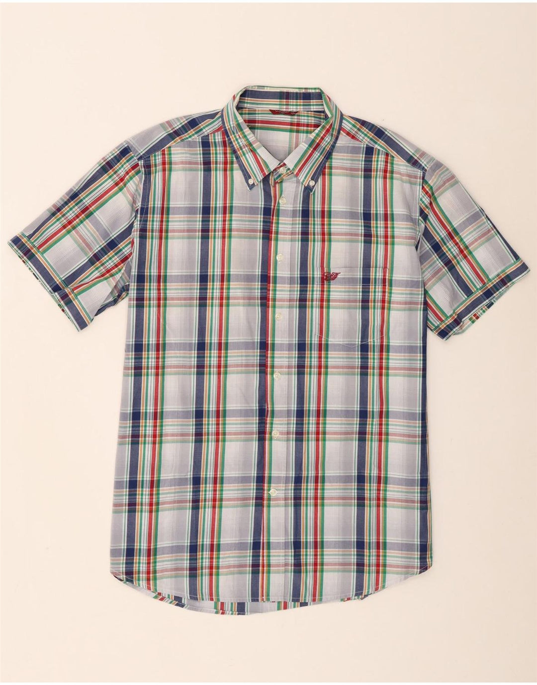 Camicia a maniche corte da uomo Carrera 2XL cotone a quadri bianchi