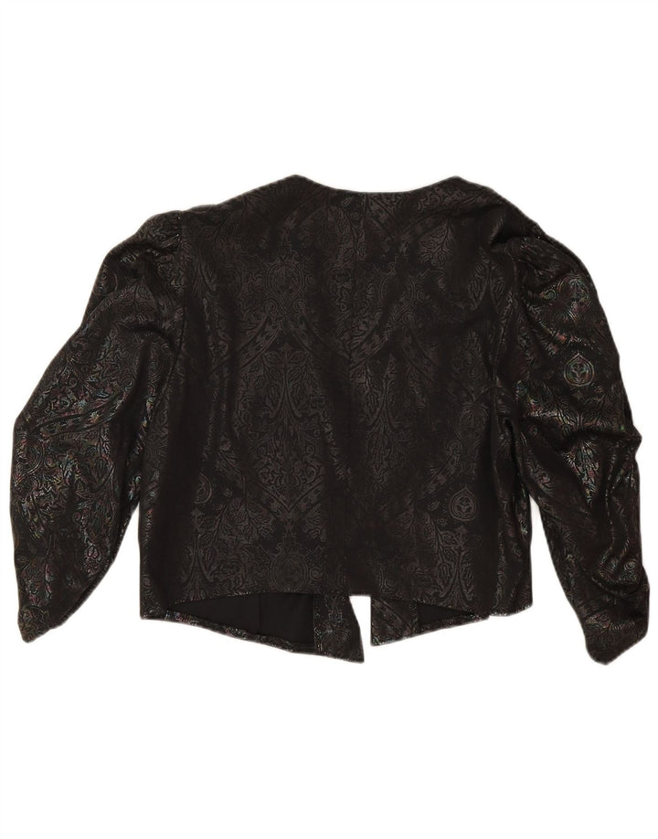 C&A Top Bolero da donna con maniche a 3/4 IT 42 Medio Nero Paisley