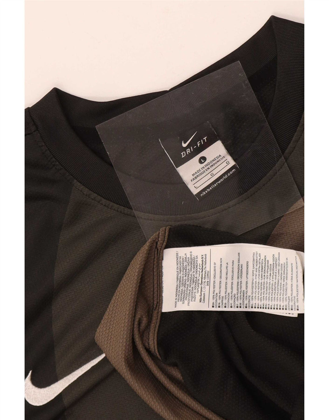 Top Nike Dri Fit Graphic da uomo a maniche lunghe, grande, in poliestere nero