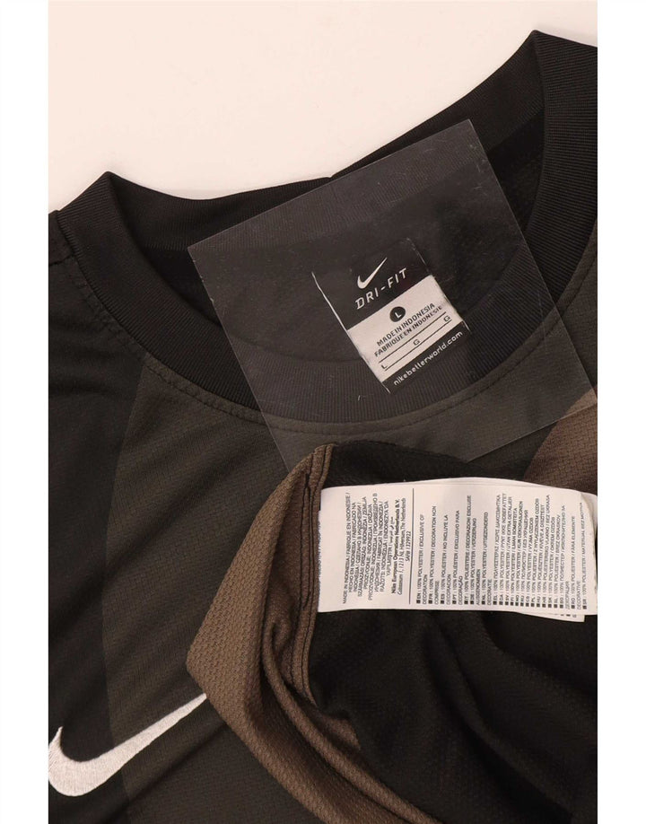 Top Nike Dri Fit Graphic da uomo a maniche lunghe, grande, in poliestere nero