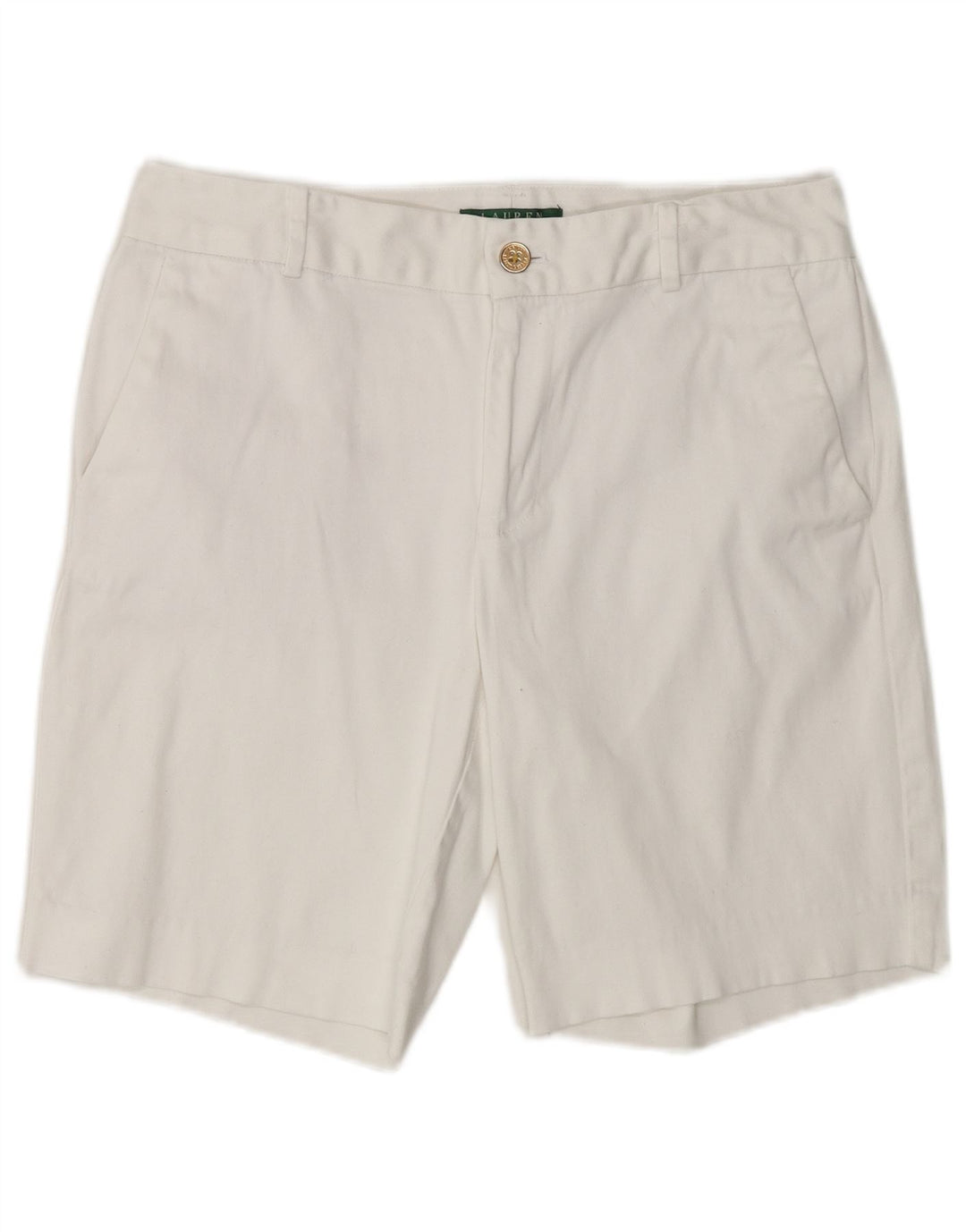 Pantaloncini chino da donna Ralph Lauren US 8 medi W32 cotone bianco