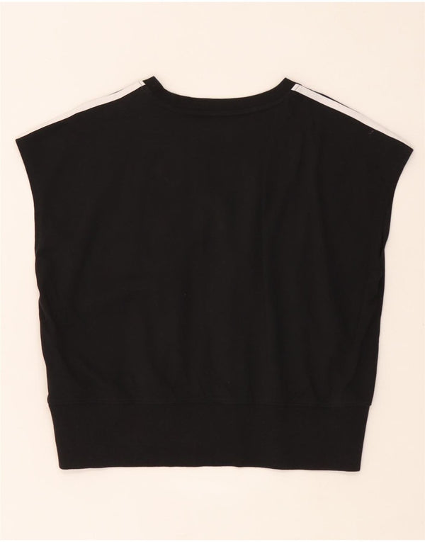 Felpa da donna a maniche corte Adidas UK 14 grande cotone nero