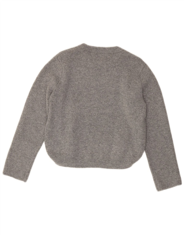 Maglione maglione girocollo da donna Zara UK 16 grande grigio poliammide