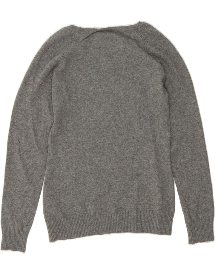 ELLESSE Womens Boat Neck Jumper Sweater UK 10 Small Grey Wool Vintage Ellesse and Second-Hand Ellesse from Messina Hembry 