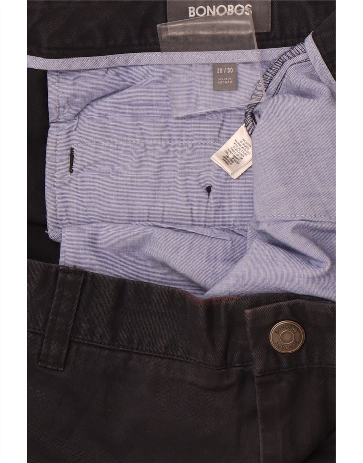 Pantaloni chino dritti da uomo BONOBOS W38 L30 cotone blu navy