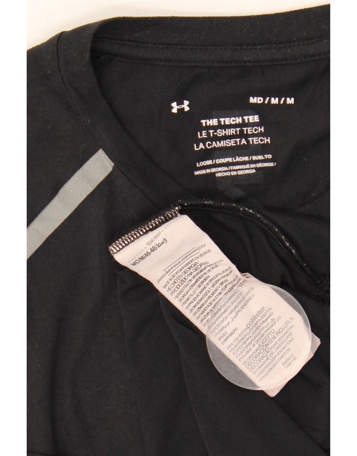 T-shirt grafica da uomo Under Armour Top in poliestere nero medio