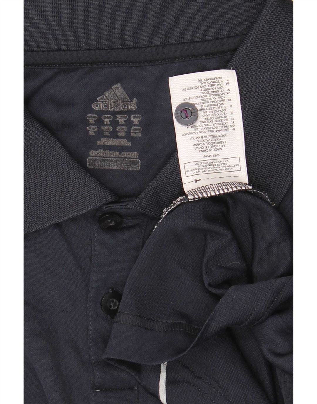 Polo Adidas Climacool da uomo XL in poliestere color block blu navy