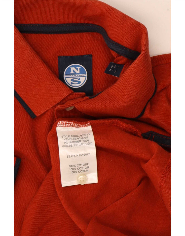 Polo da uomo North Sails in cotone arancione medio