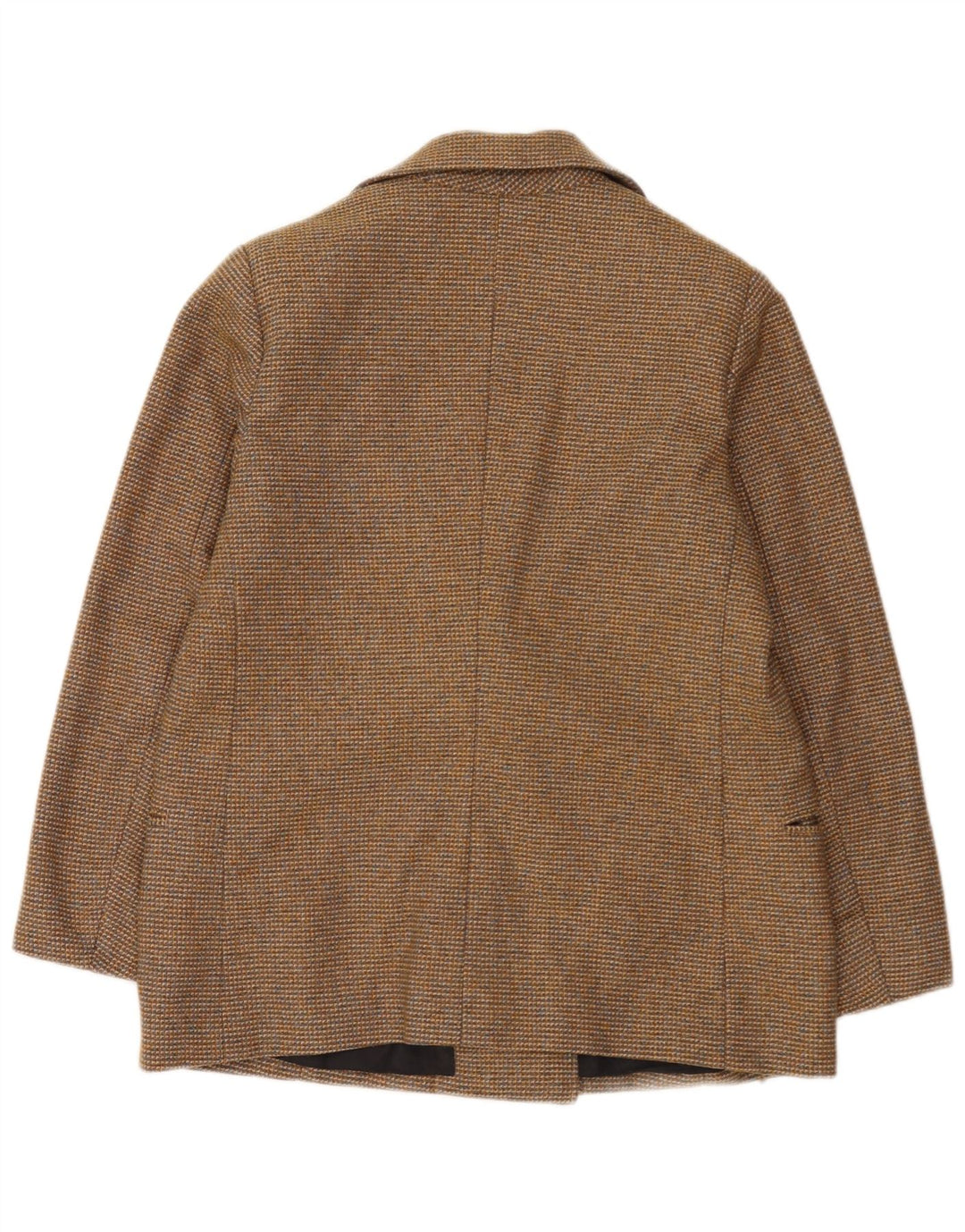 Giacca blazer doppiopetto vintage da donna UK 12 marrone medio screziato