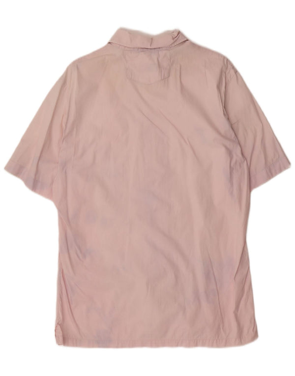Camicia a maniche corte da uomo HUGO BOSS in cotone rosa medio