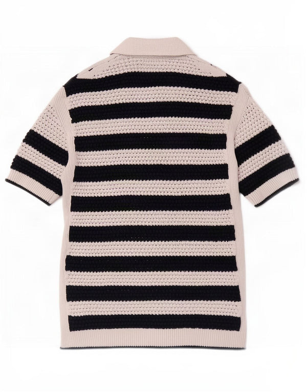 Marks & Spencer Maglione da donna a maniche corte con collo a polo UK 10 Small Na