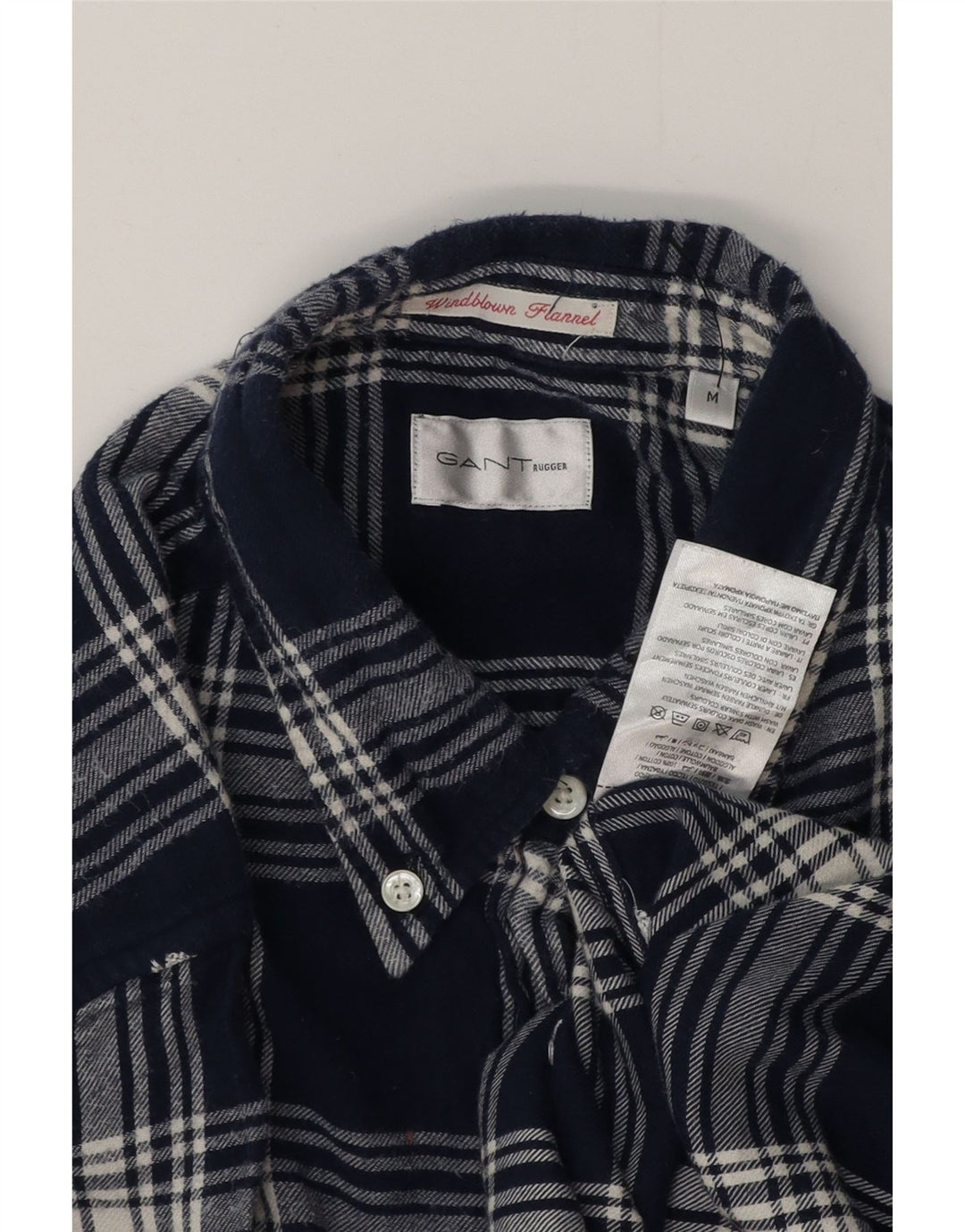 GANT Camicia in flanella da donna UK 14 Cotone scozzese medio blu navy