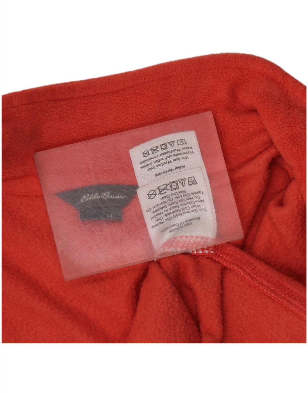 EDDIE BAUER Maglione in pile da donna con collo e zip UK 12 Poliestere arancione medio