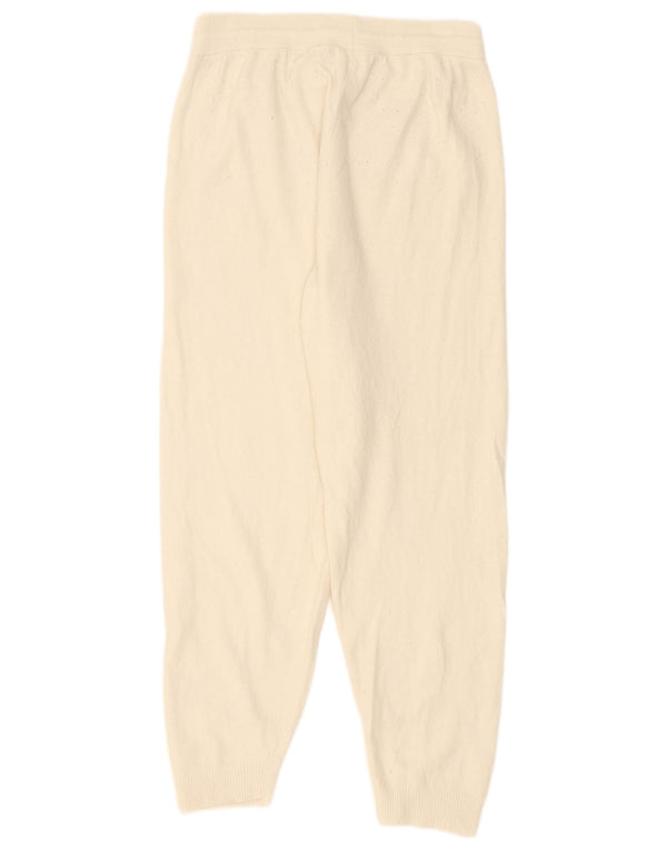 Pantaloni da tuta da donna Benetton Joggers UK 14 Large Off White Poliammide