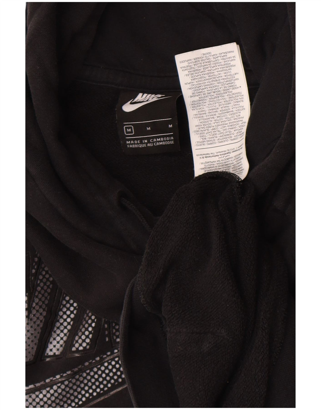 Felpa con cappuccio grafica Nike da uomo in cotone nero medio