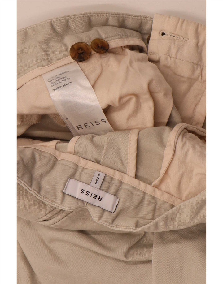 Pantaloncini chino da uomo Reiss W34 Large in cotone beige