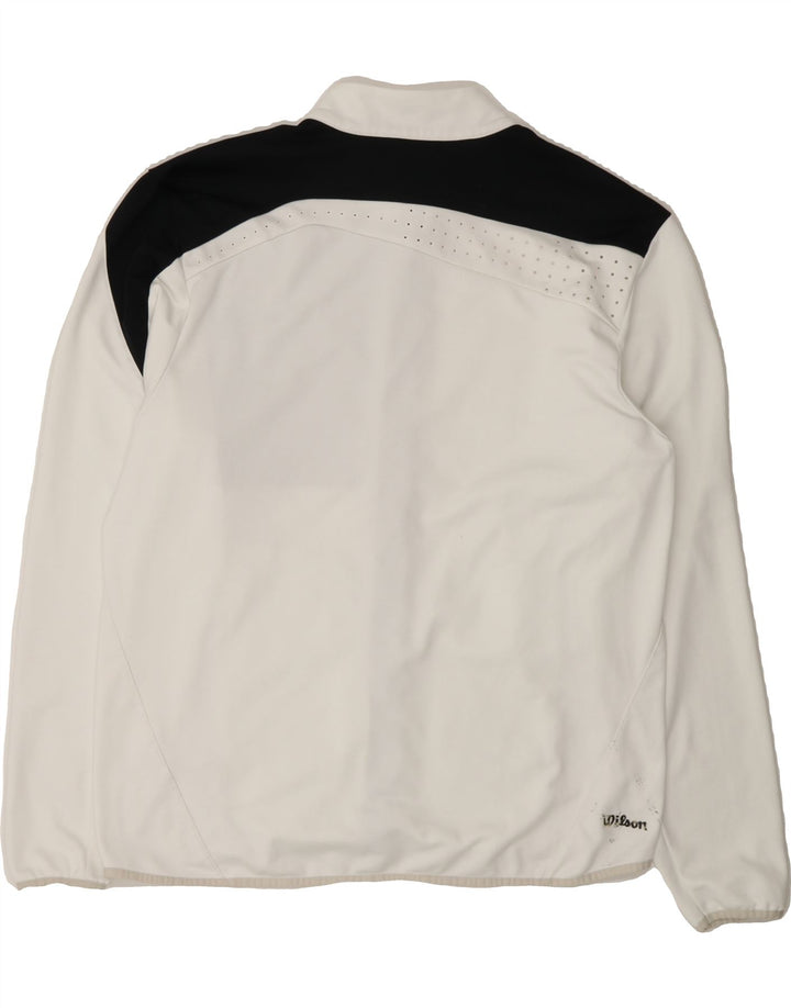 WILSON Mens Tracksuit Top Jacket XL White Colourblock Polyester Vintage Wilson and Second-Hand Wilson from Messina Hembry 