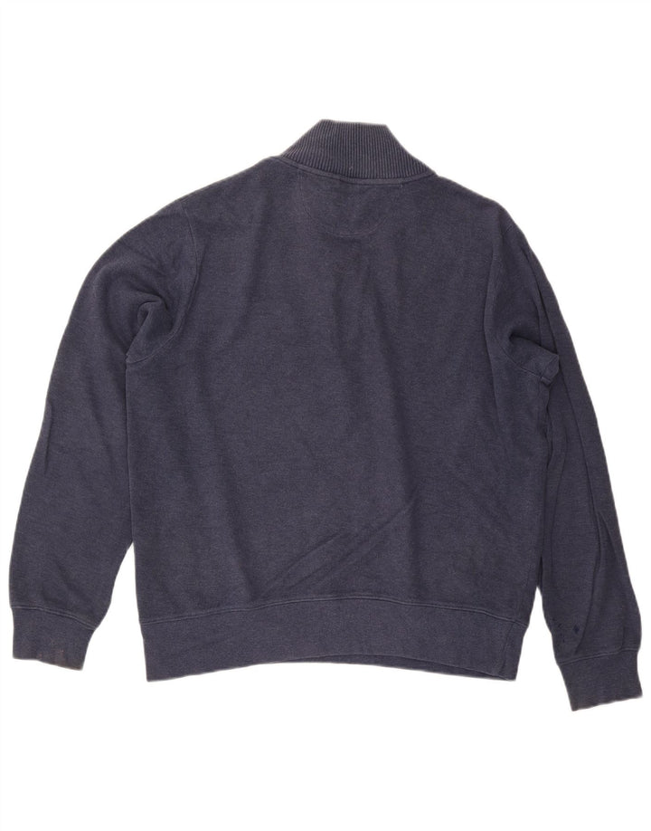 Gant Maglione da uomo con zip e collo in cotone blu navy medio