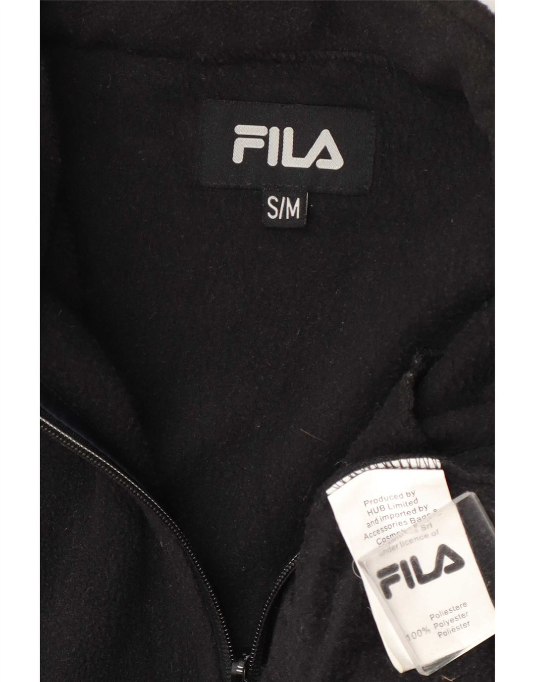 Giacca in pile da uomo Fila Liner UK 36 Small poliestere nero