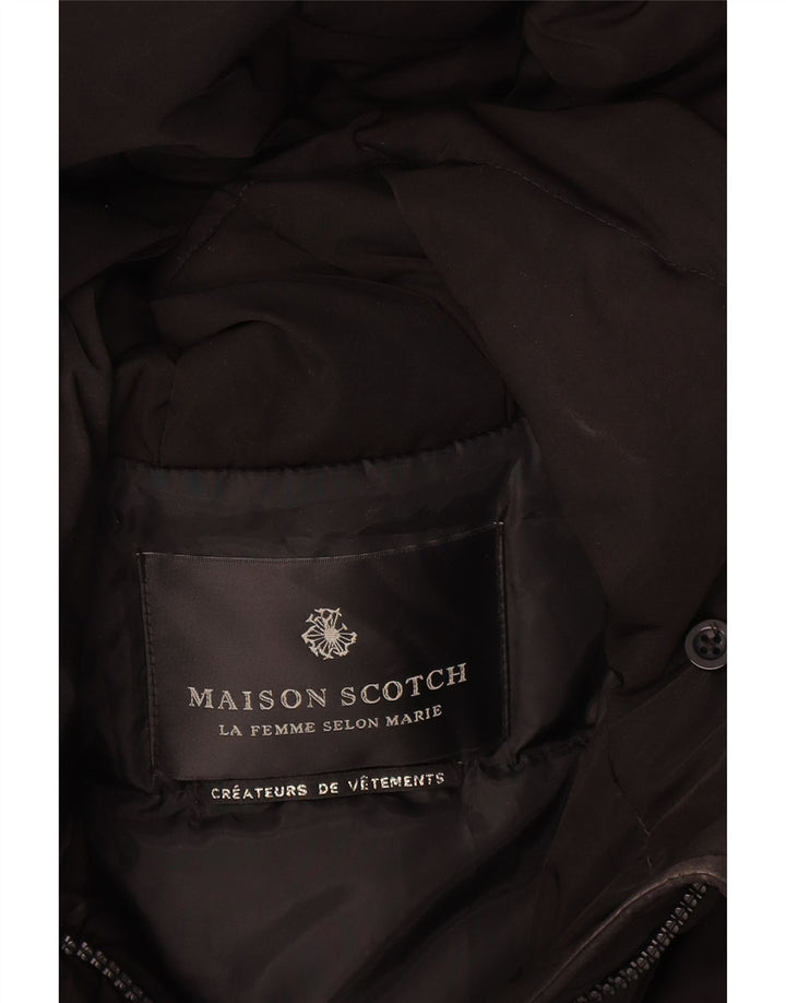 Cappotto imbottito con cappuccio da donna Maison Scotch UK 14 poliestere nero medio