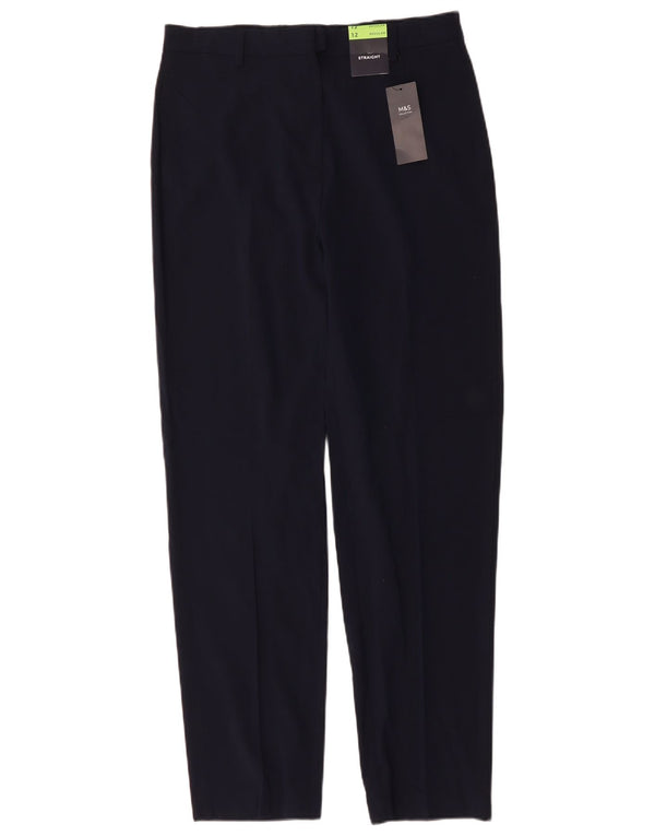 Pantaloni da abito da donna MARKS & SPENCER UK 12 Medium W32 L30 Blu navy