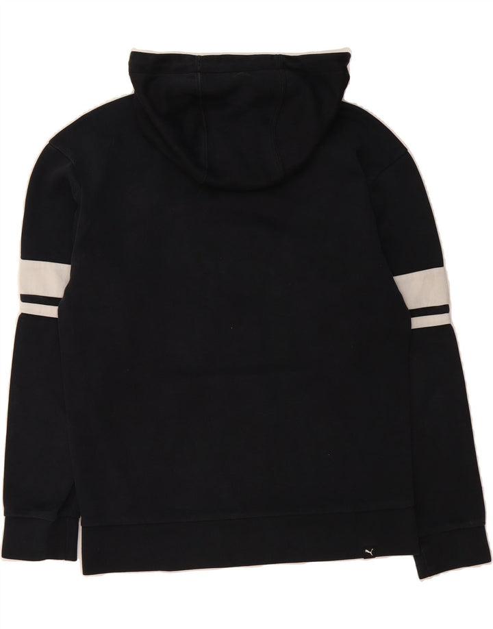 PUMA Mens Graphic Hoodie Jumper Small Black Cotton Vintage Puma and Second-Hand Puma from Messina Hembry 