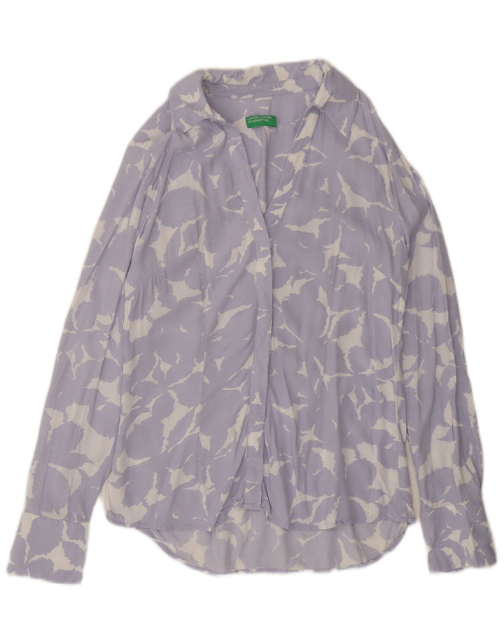 Camicia da donna BENETTON UK 14 Viscosa floreale viola medio