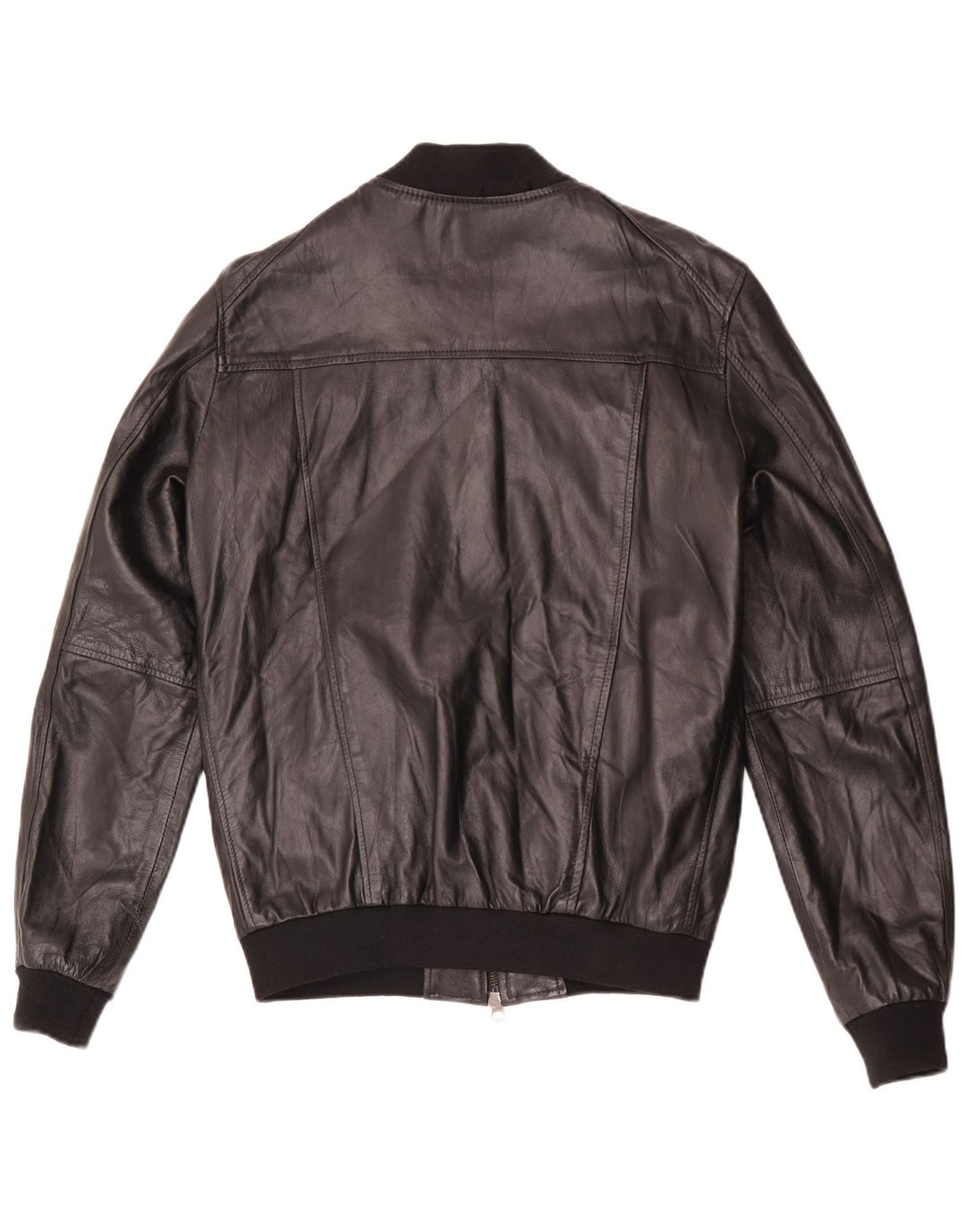 Giubbotto bomber in pelle vintage da uomo IT 48 in pelle nera media