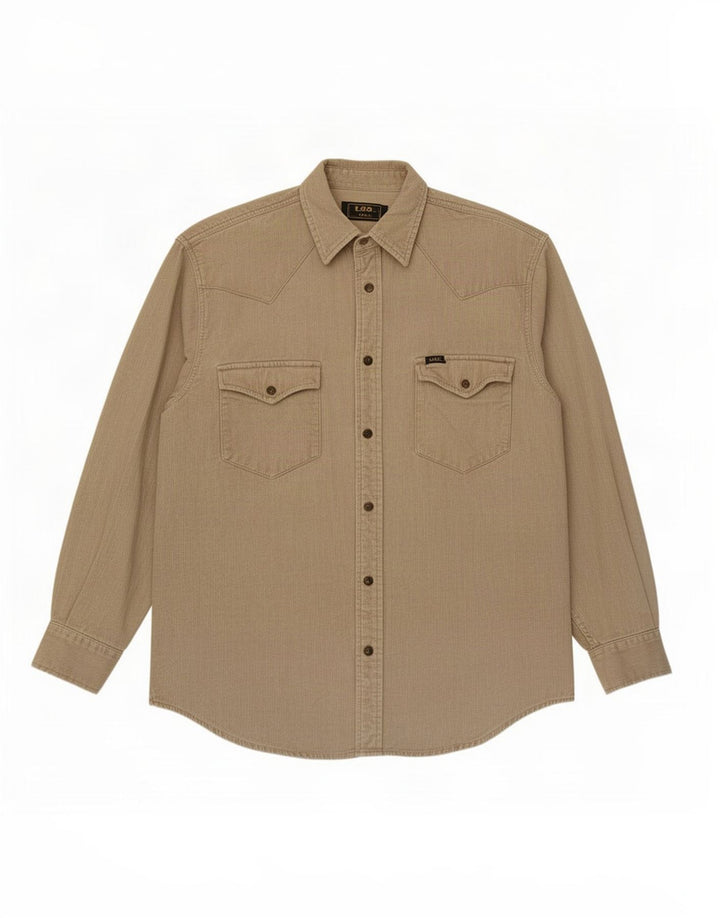 Camicia da uomo in velluto a coste Lee, cotone beige medio