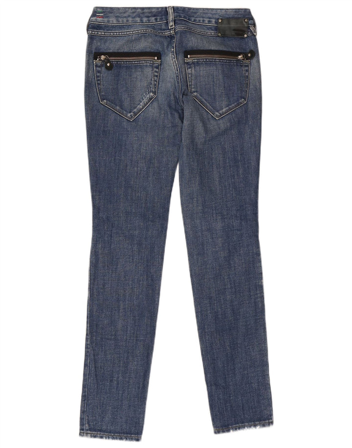 Jeans slim invecchiati da donna Diesel W28 L32 cotone blu