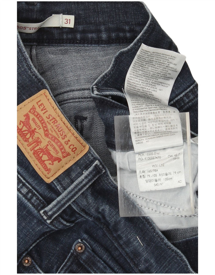 Jeans dritti Levi's 505 da donna W31 L32 in cotone blu navy