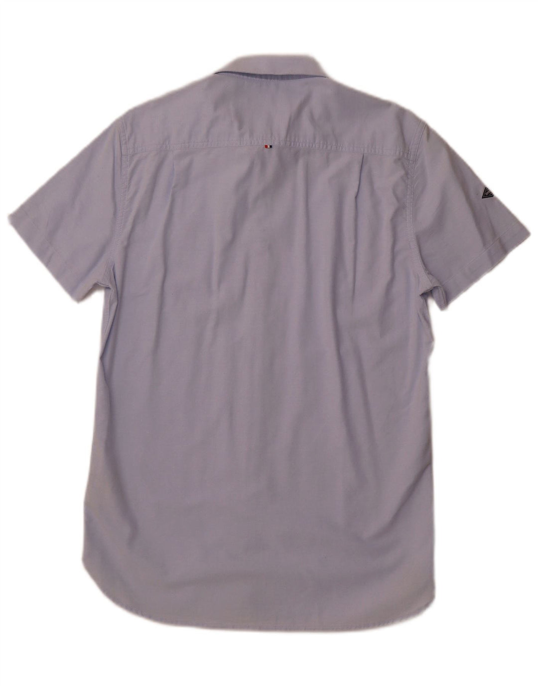 Camicia da uomo a maniche corte SUPERDRY in cotone blu medio