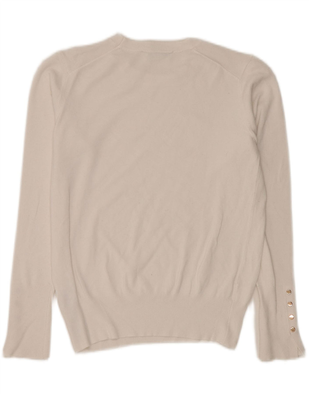 Maglione maglione girocollo da donna Zara UK 14 grande viscosa bianca