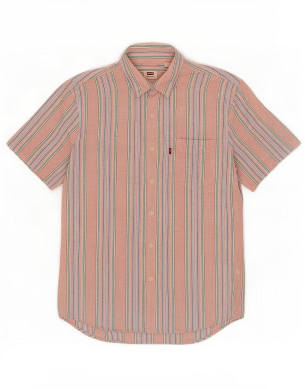 Camicia a maniche corte standard da uomo Levi's piccola in lino a righe rosa