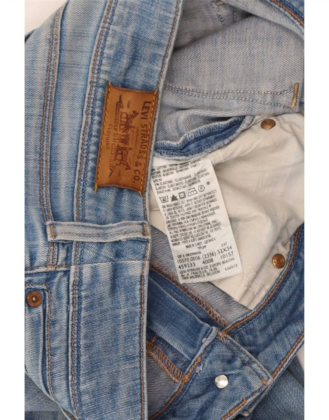 Jeans dritti Levi's 570 da donna W34 L29 cotone blu